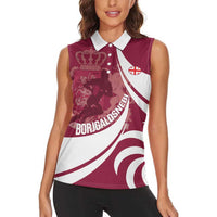 Custom Georgia Rugby Women Sleeveless Polo Shirt Go Borjgalosnebi
