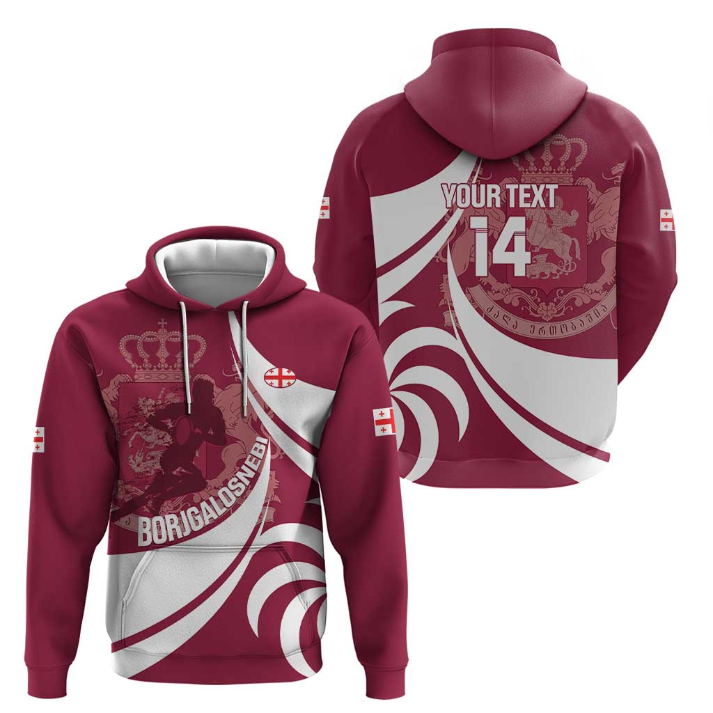 Custom Georgia Rugby Zip Hoodie Go Borjgalosnebi