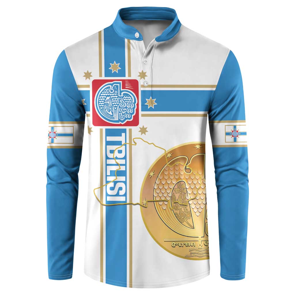 Georgia Tbilisi Capital Button Sweatshirt The Warm Place Flag Style