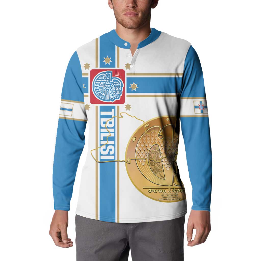 Georgia Tbilisi Capital Button Sweatshirt The Warm Place Flag Style