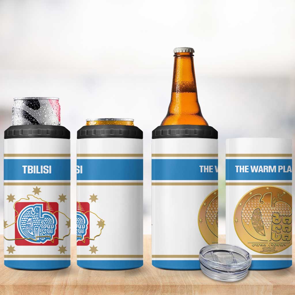Georgia Tbilisi Capital 4 in 1 Can Cooler Tumbler The Warm Place Flag Style