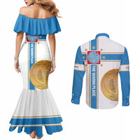 Georgia Tbilisi Capital Couples Matching Mermaid Dress and Long Sleeve Button Shirt The Warm Place Flag Style