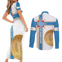 Georgia Tbilisi Capital Couples Matching Short Sleeve Bodycon Dress and Long Sleeve Button Shirt The Warm Place Flag Style