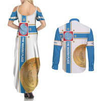 Georgia Tbilisi Capital Couples Matching Summer Maxi Dress and Long Sleeve Button Shirt The Warm Place Flag Style