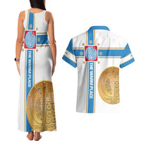 Georgia Tbilisi Capital Couples Matching Tank Maxi Dress and Hawaiian Shirt The Warm Place Flag Style