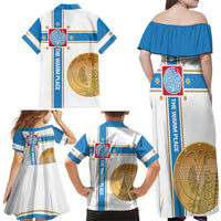 Georgia Tbilisi Capital Family Matching Off Shoulder Maxi Dress and Hawaiian Shirt The Warm Place Flag Style