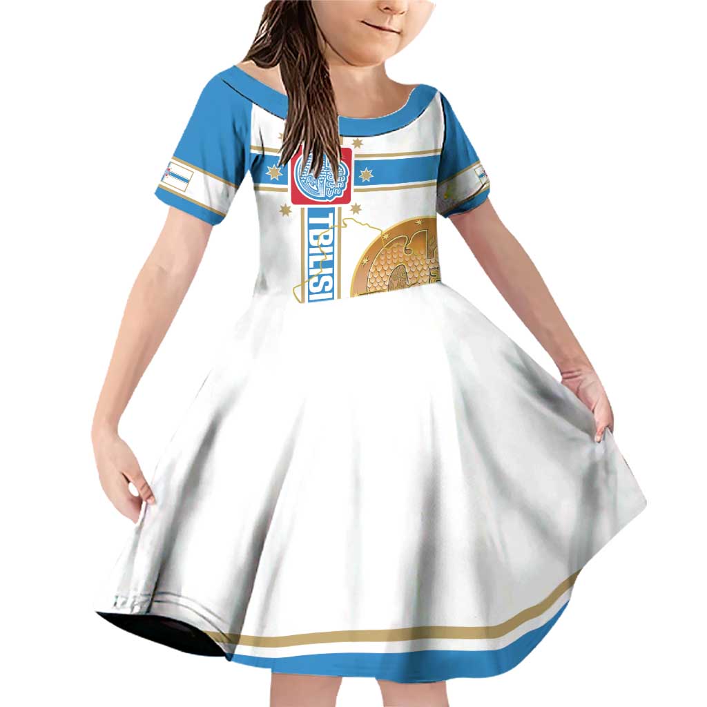 Georgia Tbilisi Capital Family Matching Off Shoulder Short Dress and Hawaiian Shirt The Warm Place Flag Style