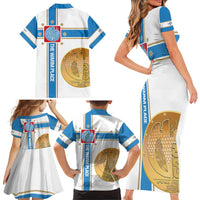 Georgia Tbilisi Capital Family Matching Short Sleeve Bodycon Dress and Hawaiian Shirt The Warm Place Flag Style