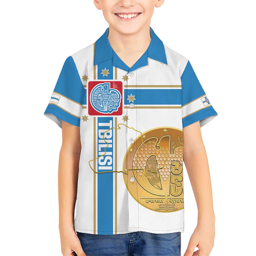 Georgia Tbilisi Capital Kid Hawaiian Shirt The Warm Place Flag Style