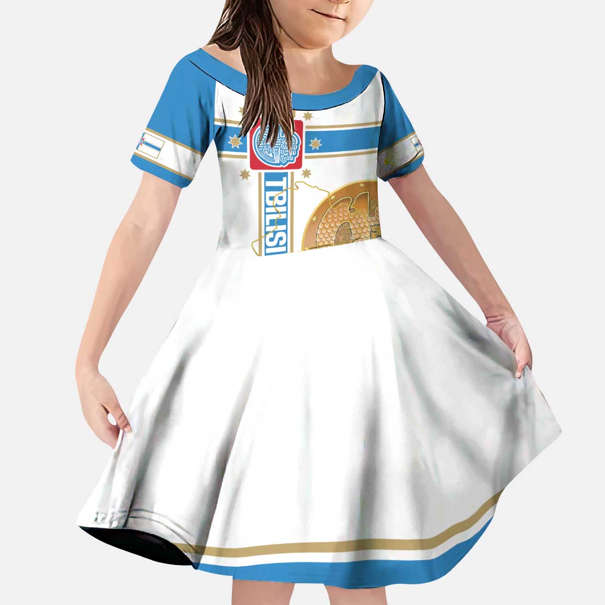 Georgia Tbilisi Capital Kid Short Sleeve Dress The Warm Place Flag Style