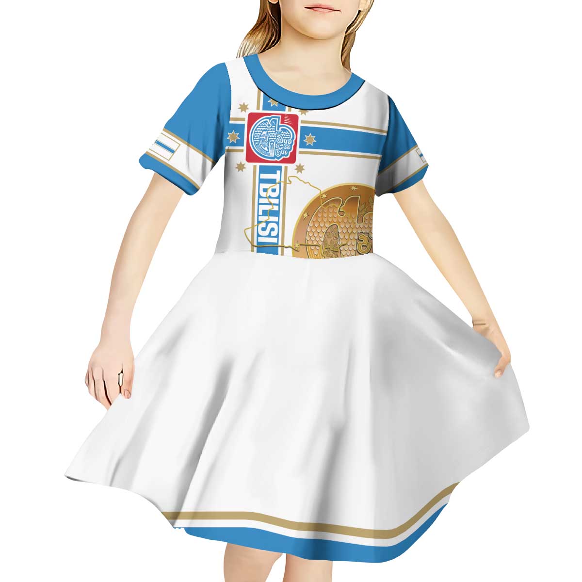 Georgia Tbilisi Capital Kid Short Sleeve Dress The Warm Place Flag Style