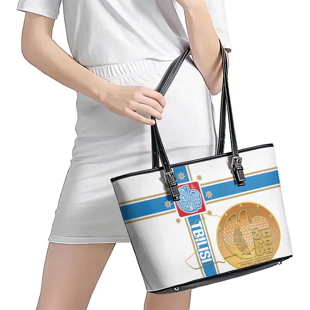 Georgia Tbilisi Capital Leather Tote Bag The Warm Place Flag Style