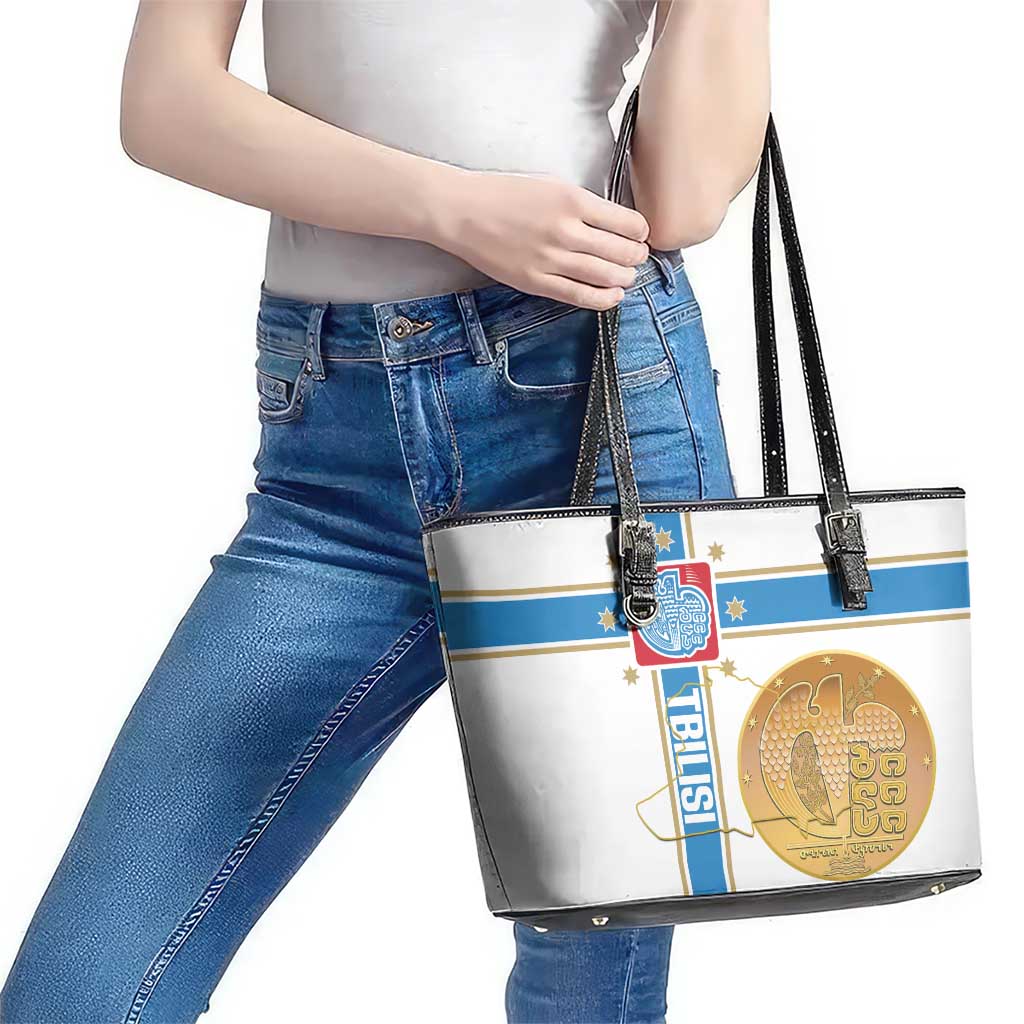 Georgia Tbilisi Capital Leather Tote Bag The Warm Place Flag Style