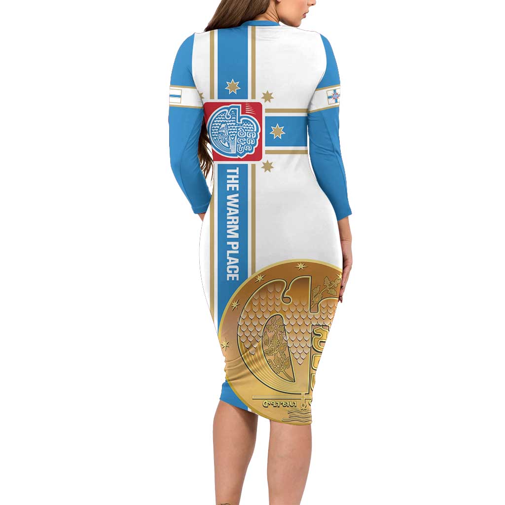 Georgia Tbilisi Capital Long Sleeve Bodycon Dress The Warm Place Flag Style