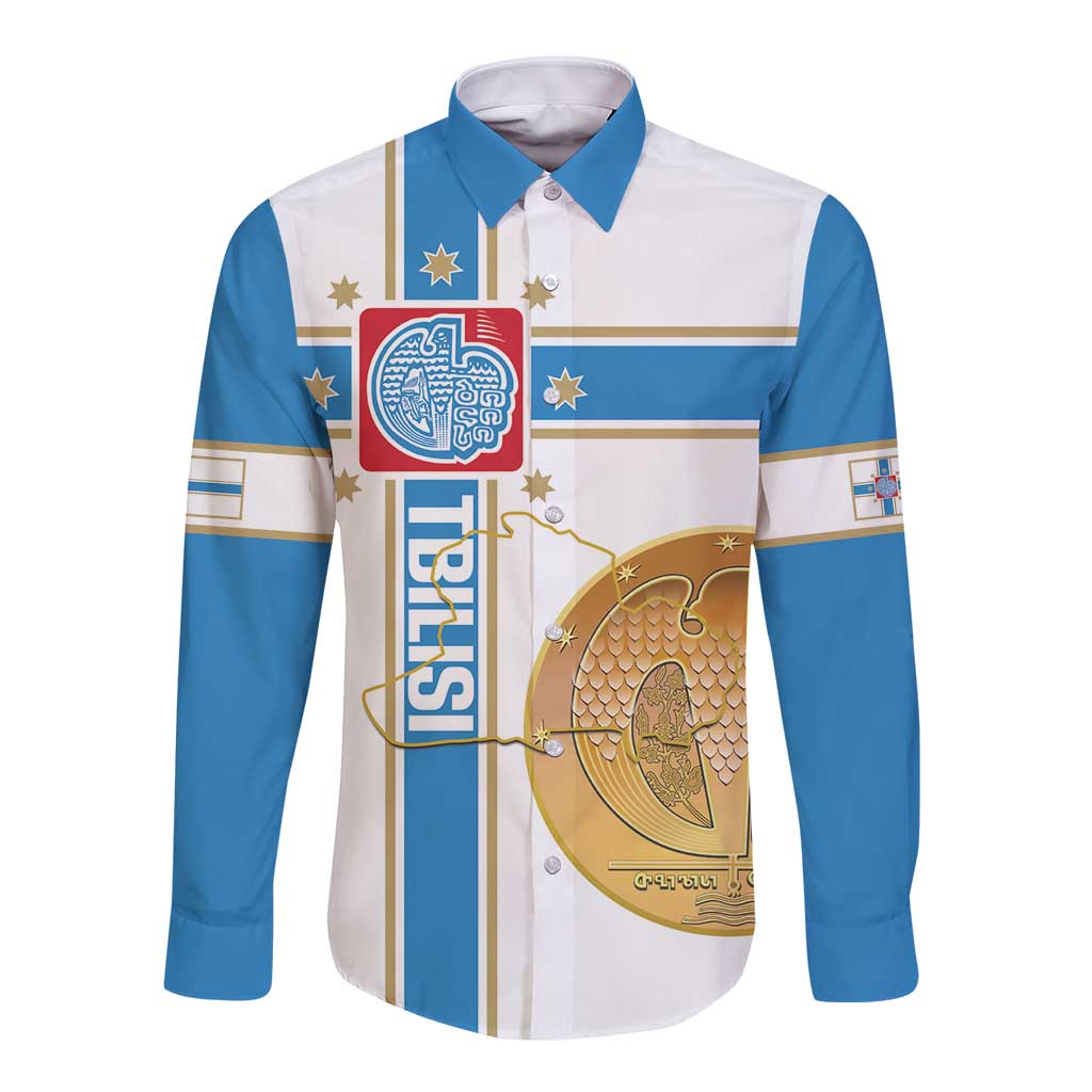 Georgia Tbilisi Capital Long Sleeve Button Shirt The Warm Place Flag Style
