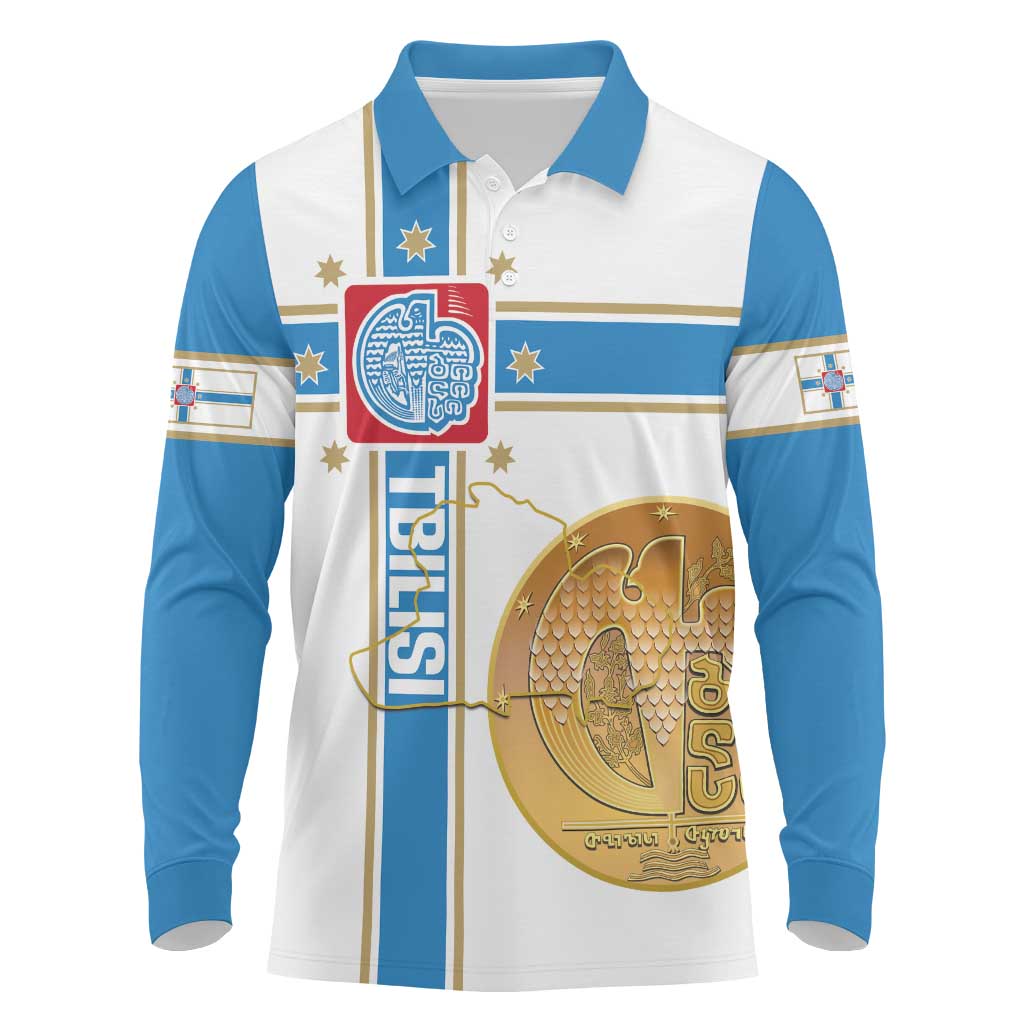 Georgia Tbilisi Capital Long Sleeve Polo Shirt The Warm Place Flag Style