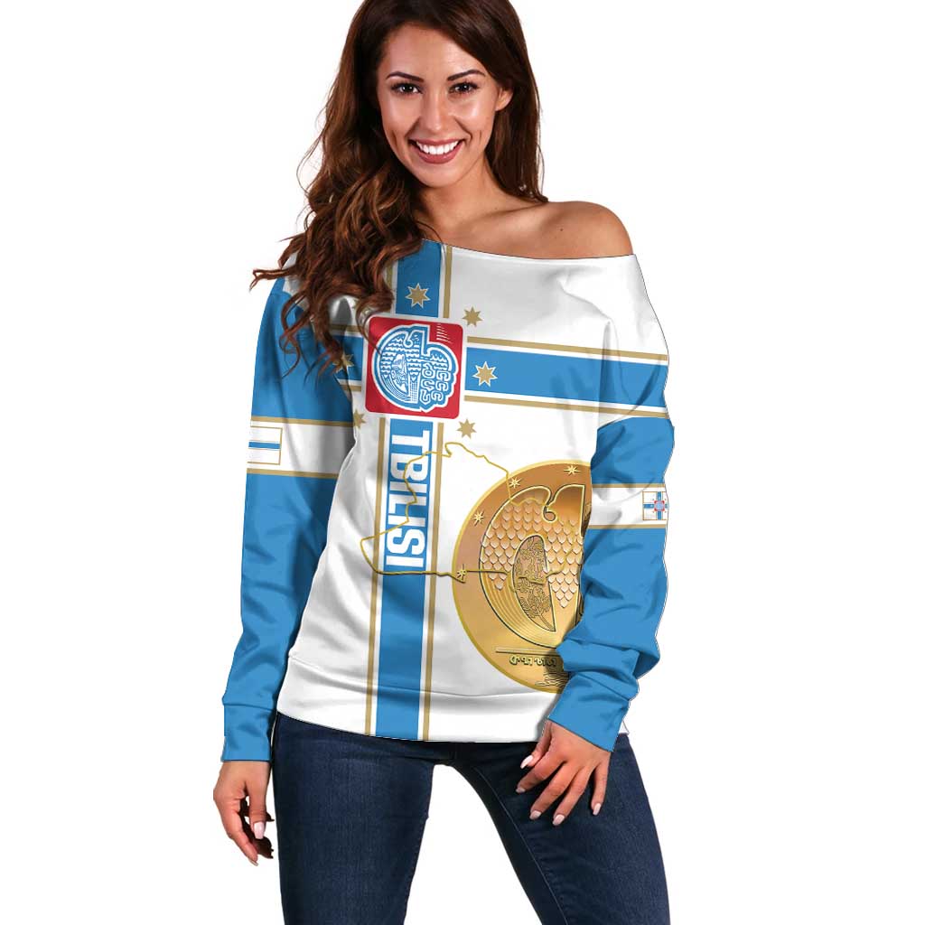 Georgia Tbilisi Capital Off Shoulder Sweater The Warm Place Flag Style