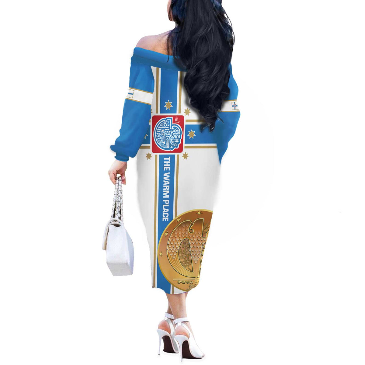 Georgia Tbilisi Capital Off The Shoulder Long Sleeve Dress The Warm Place Flag Style