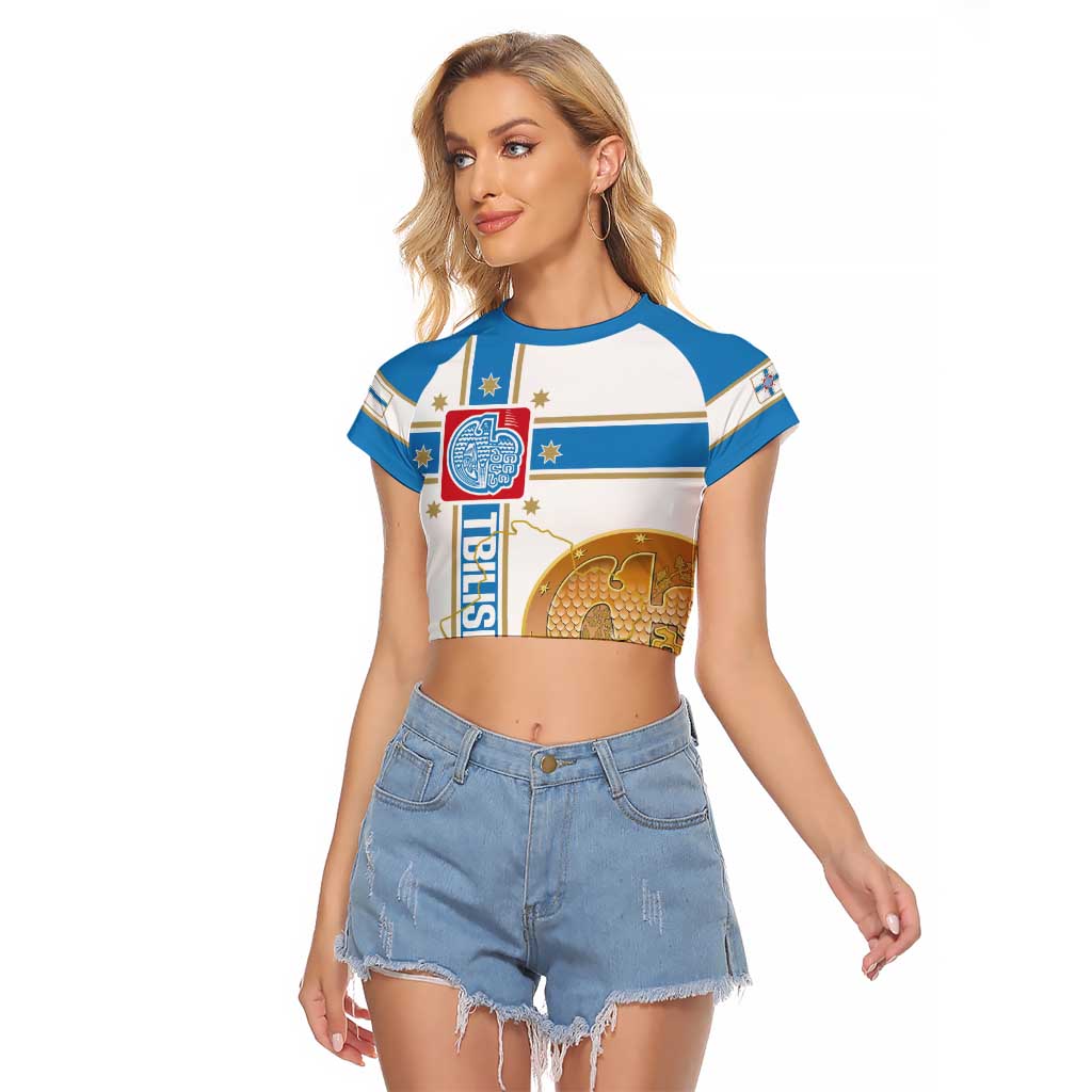 Georgia Tbilisi Capital Raglan Cropped T Shirt The Warm Place Flag Style