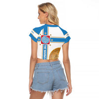 Georgia Tbilisi Capital Raglan Cropped T Shirt The Warm Place Flag Style