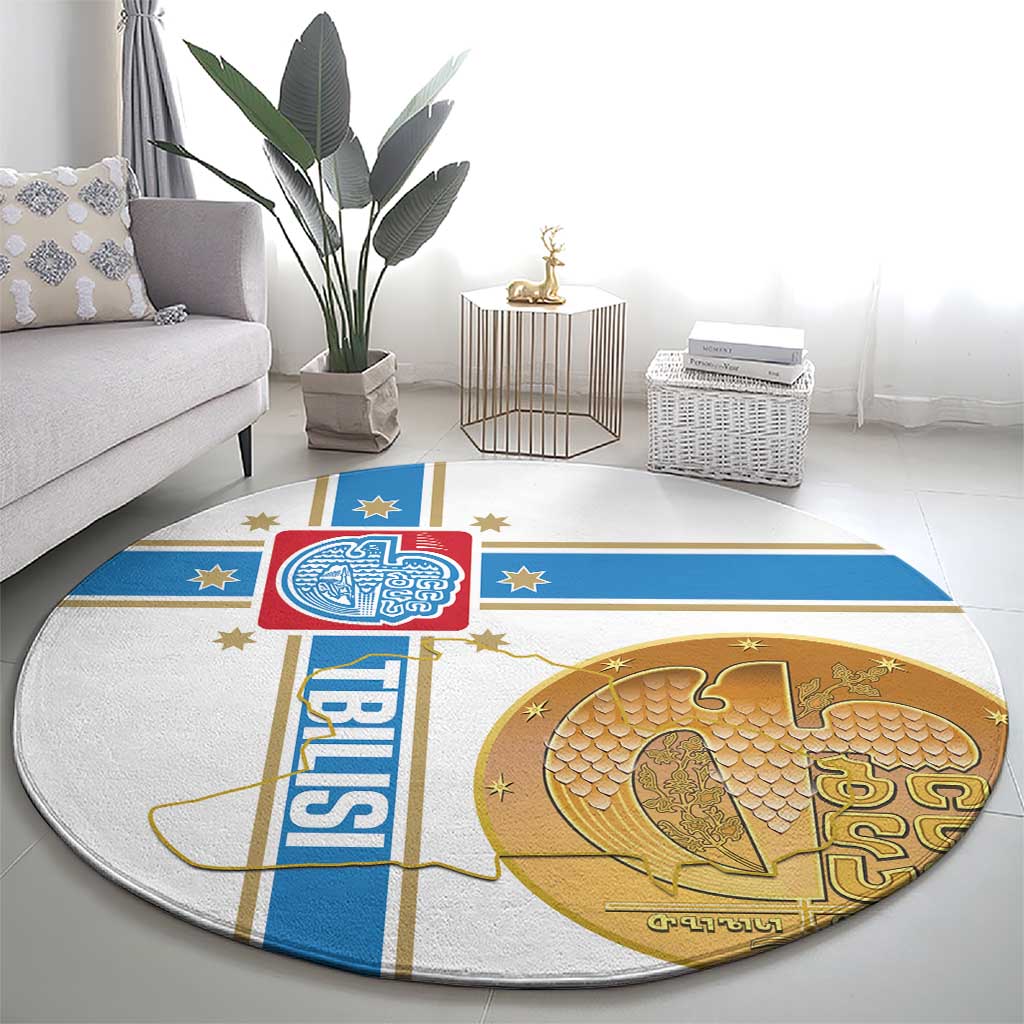 Georgia Tbilisi Capital Round Carpet The Warm Place Flag Style