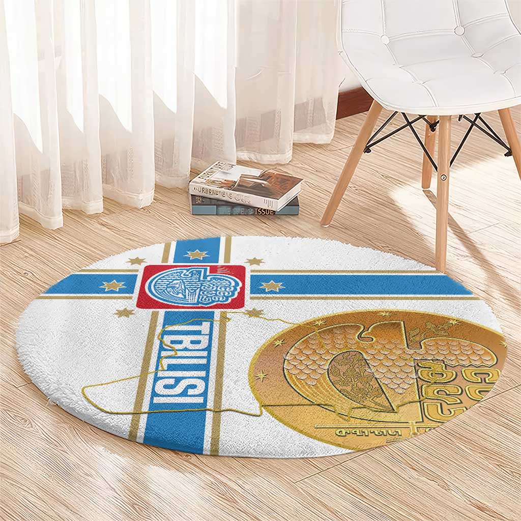 Georgia Tbilisi Capital Round Carpet The Warm Place Flag Style