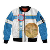 Georgia Tbilisi Capital Sleeve Zip Bomber Jacket The Warm Place Flag Style