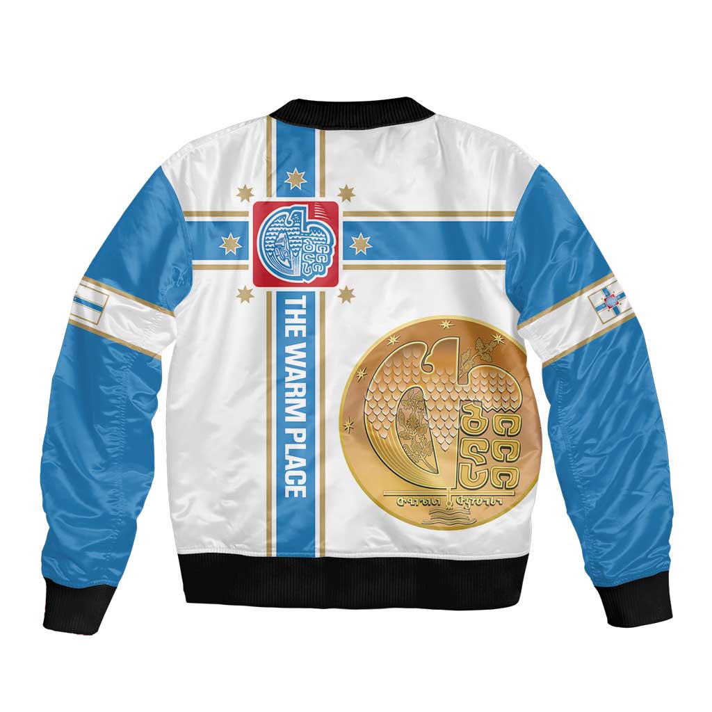 Georgia Tbilisi Capital Sleeve Zip Bomber Jacket The Warm Place Flag Style