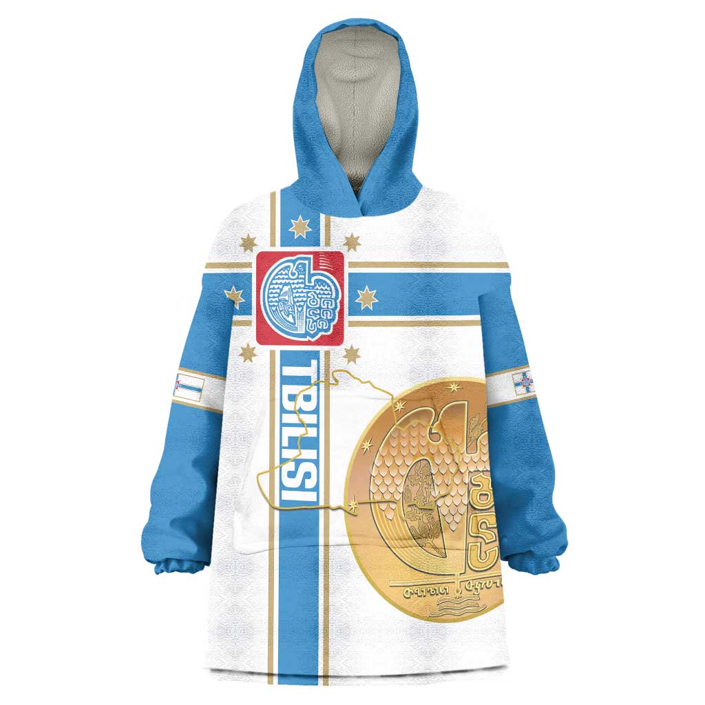 Georgia Tbilisi Capital Wearable Blanket Hoodie The Warm Place Flag Style