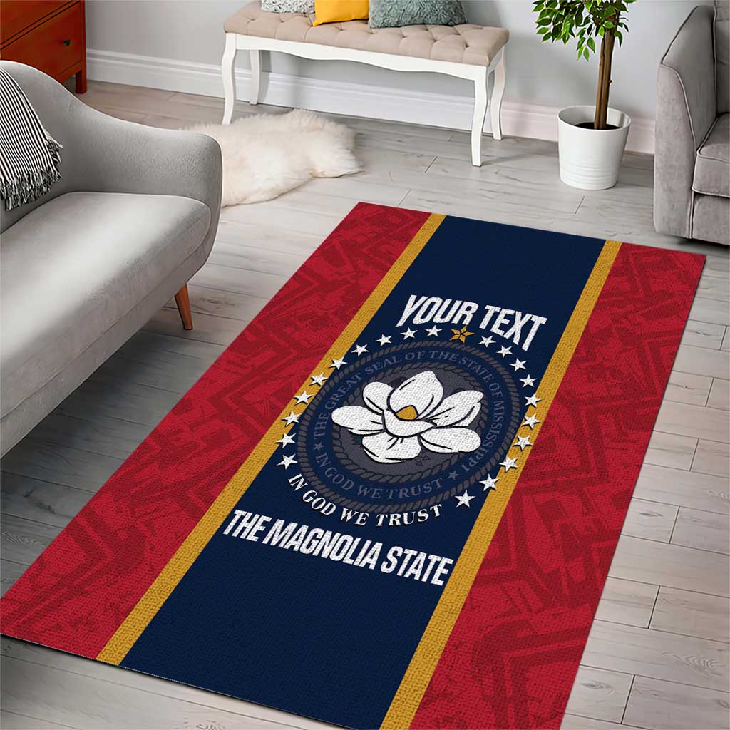 United States Mississippi Area Rug Magnolia State Flag Style