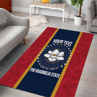 United States Mississippi Area Rug Magnolia State Flag Style