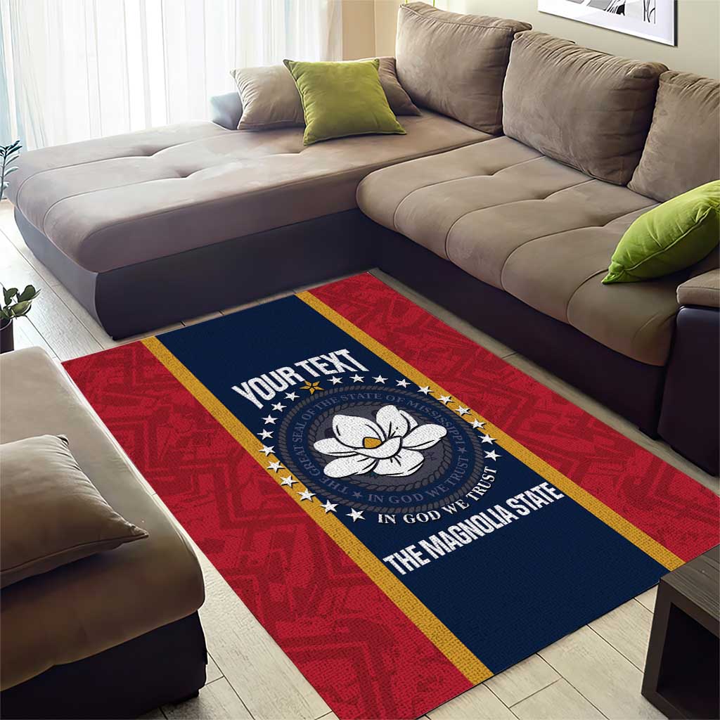 United States Mississippi Area Rug Magnolia State Flag Style