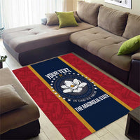 United States Mississippi Area Rug Magnolia State Flag Style