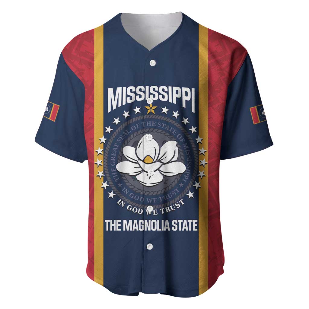 United States Mississippi Baseball Jersey Magnolia State Flag Style