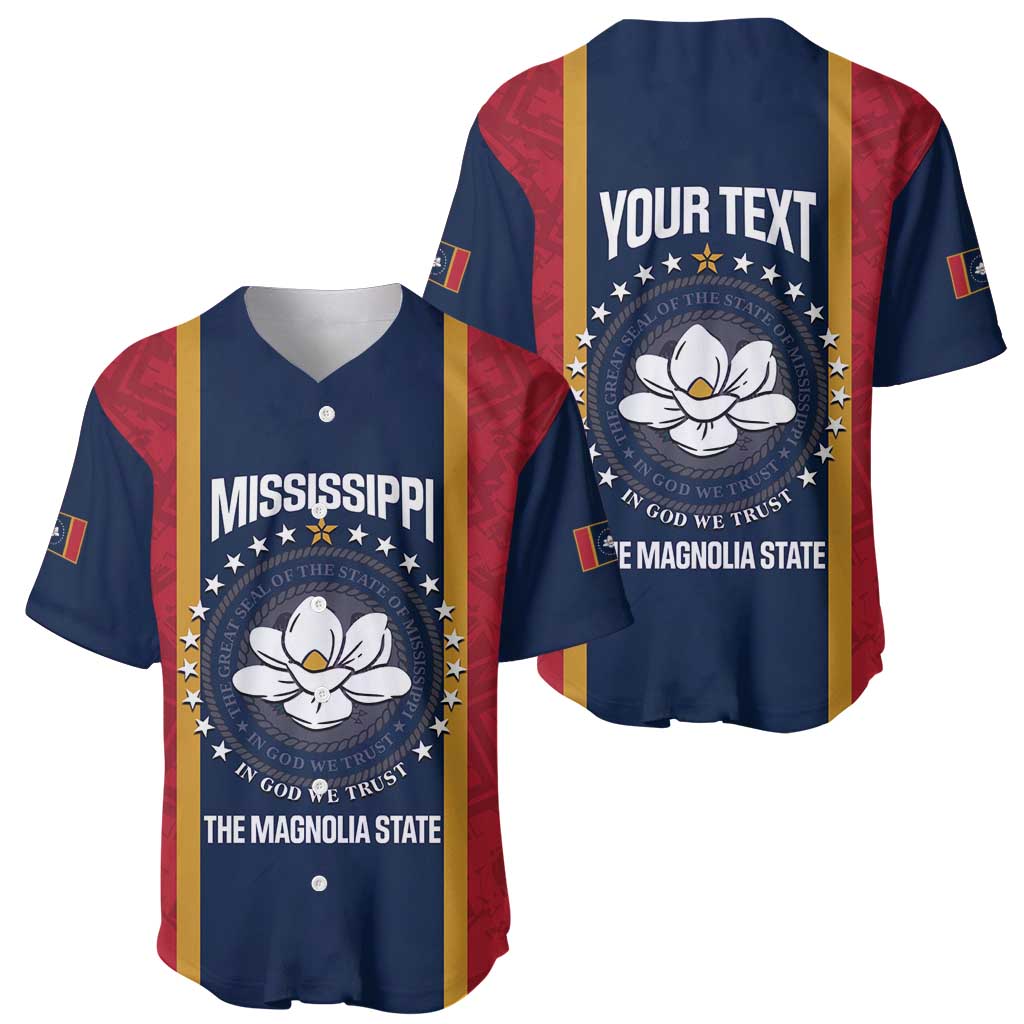 United States Mississippi Baseball Jersey Magnolia State Flag Style