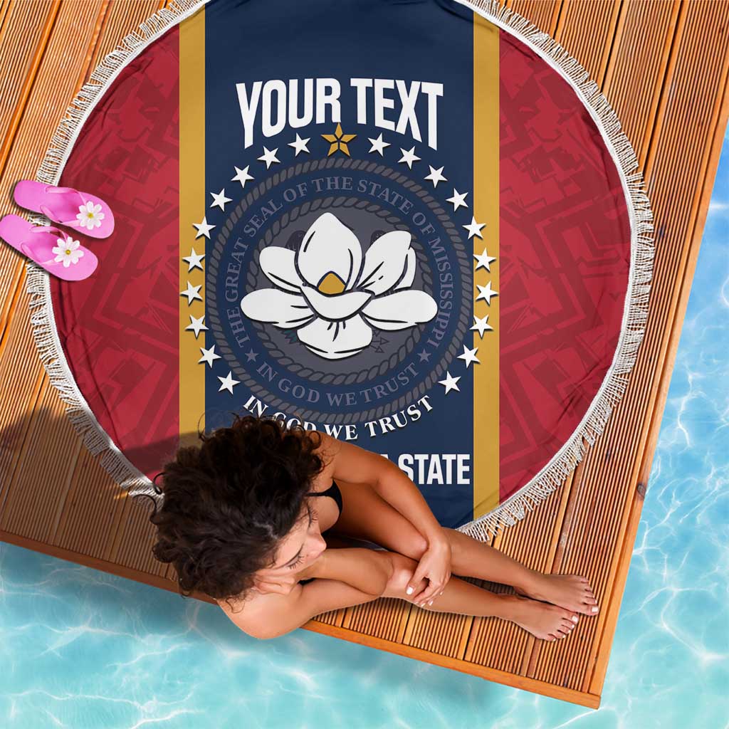 United States Mississippi Beach Blanket Magnolia State Flag Style
