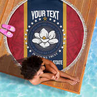 United States Mississippi Beach Blanket Magnolia State Flag Style