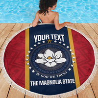 United States Mississippi Beach Blanket Magnolia State Flag Style