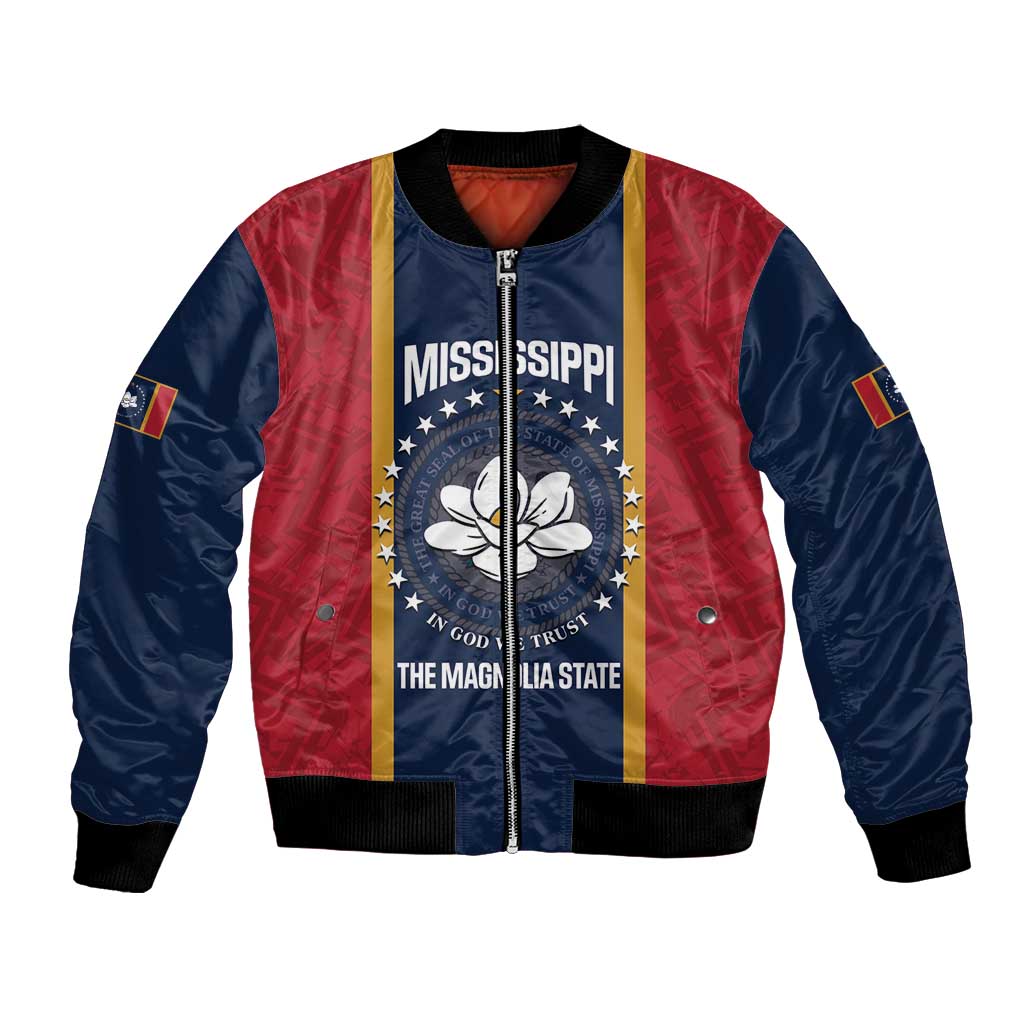 United States Mississippi Bomber Jacket Magnolia State Flag Style