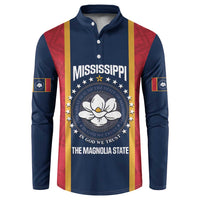 United States Mississippi Button Sweatshirt Magnolia State Flag Style