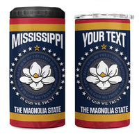 United States Mississippi 4 in 1 Can Cooler Tumbler Magnolia State Flag Style