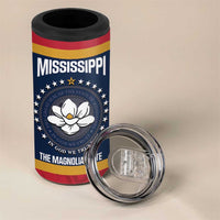 United States Mississippi 4 in 1 Can Cooler Tumbler Magnolia State Flag Style