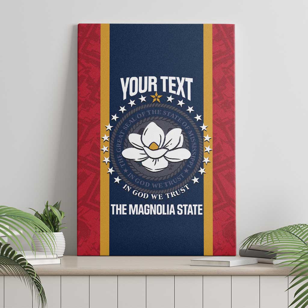 United States Mississippi Canvas Wall Art Magnolia State Flag Style