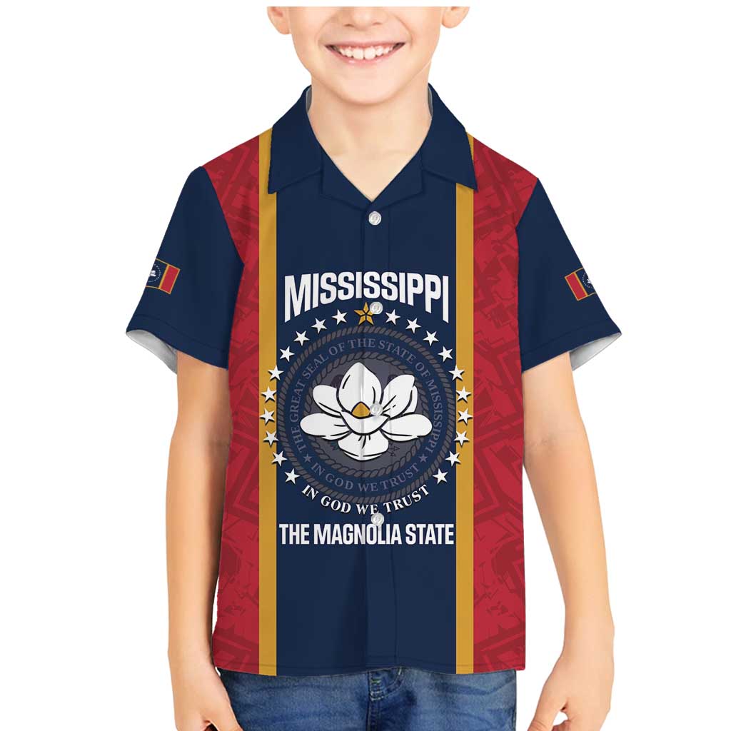 United States Mississippi Family Matching Mermaid Dress and Hawaiian Shirt Magnolia State Flag Style