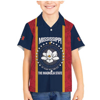 United States Mississippi Family Matching Mermaid Dress and Hawaiian Shirt Magnolia State Flag Style