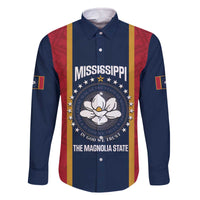 United States Mississippi Family Matching Off The Shoulder Long Sleeve Dress and Hawaiian Shirt Magnolia State Flag Style