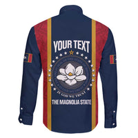 United States Mississippi Family Matching Off Shoulder Short Dress and Hawaiian Shirt Magnolia State Flag Style