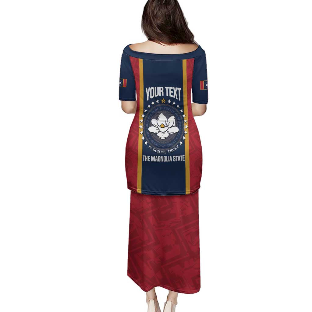 United States Mississippi Family Matching Puletasi and Hawaiian Shirt Magnolia State Flag Style