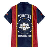 United States Mississippi Family Matching Tank Maxi Dress and Hawaiian Shirt Magnolia State Flag Style