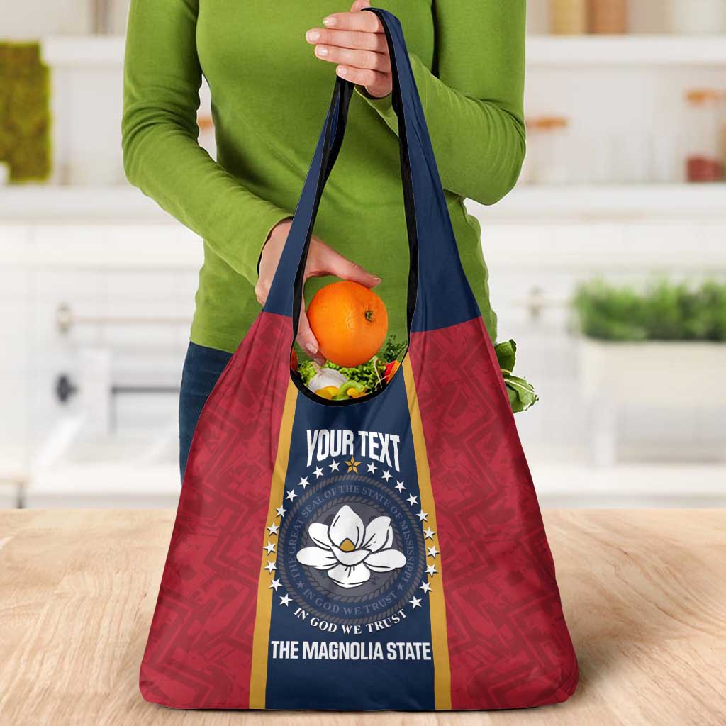 United States Mississippi Grocery Bag Magnolia State Flag Style